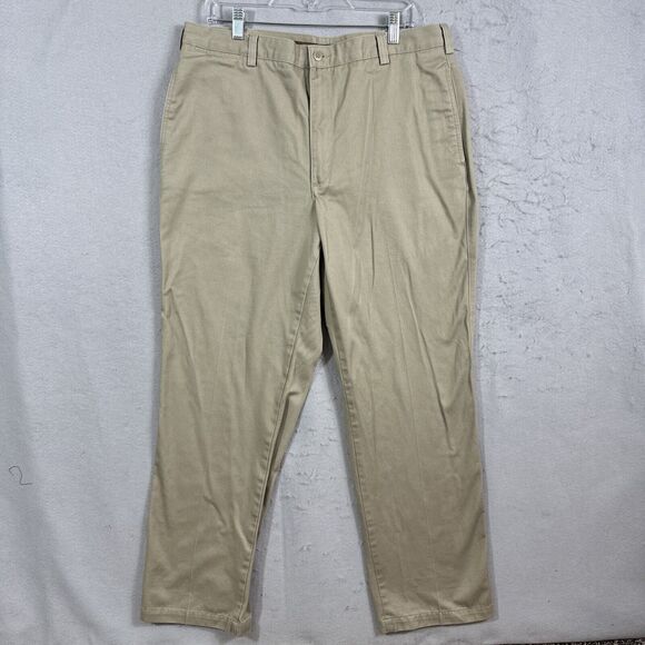 Savane Mens Straight Fit Flat front Khaki Dress Pants 36x32 - Picture 1 of 10